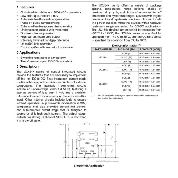 UC3844 CURRENT MODE PWM IC DIP-8