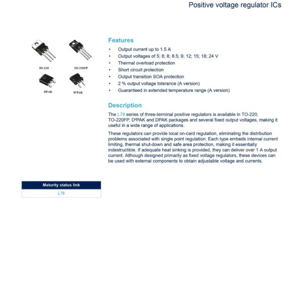LM7812 POSITIVE VOLTAGE REGULATOR SMD DPAK