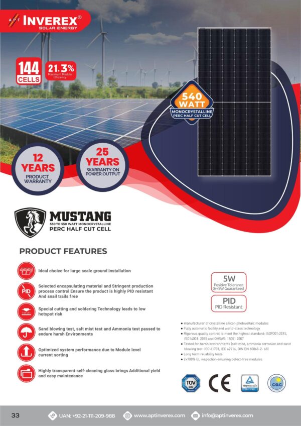 INVEREX MUSTANG 550W MONO PERC SOLAR PANEL - Image 2