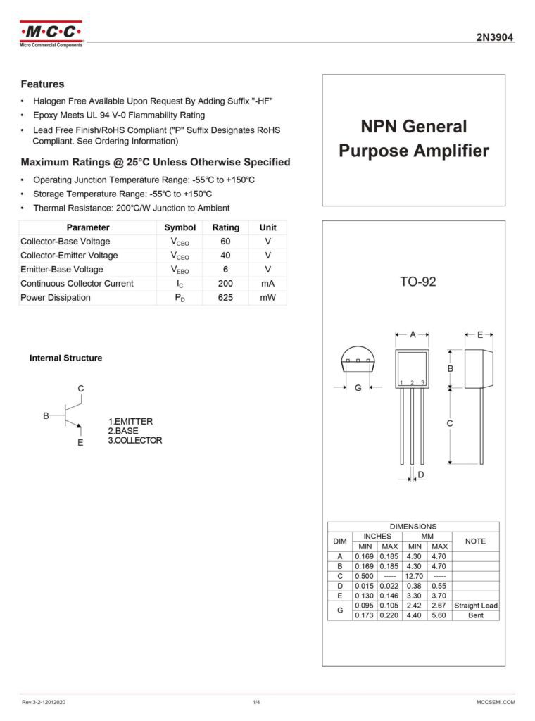 2N3904 NPN Transistor TO-92: Build Smarter, And Create Better!