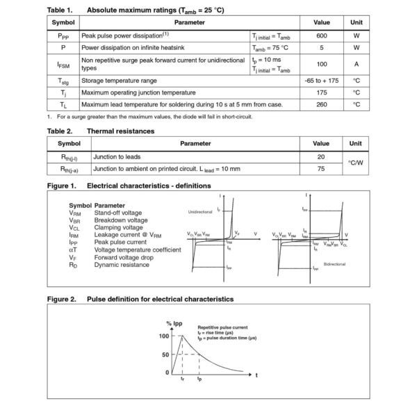 P6KE36A 12A 30.8V TVS DIODE DO-41