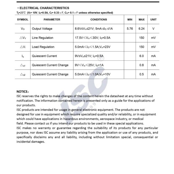 L7806V 6V 1A POSITVIE VOLTAGE REGULATOR TO-220