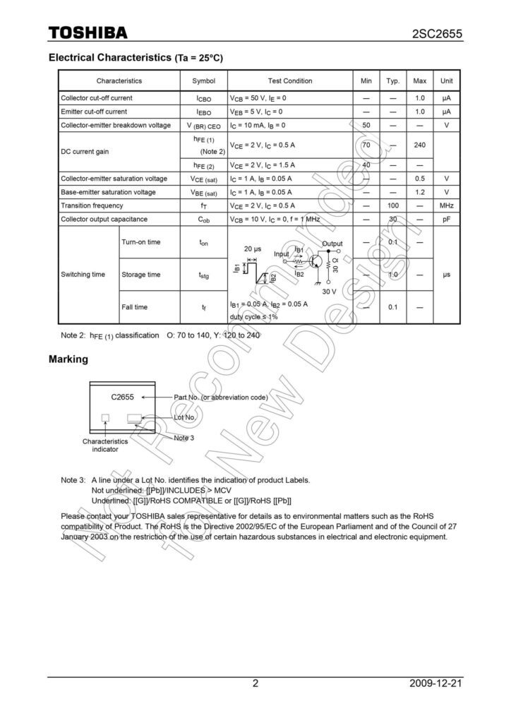 2SC2655 C2655 NPN TRANSISTOR TO-92