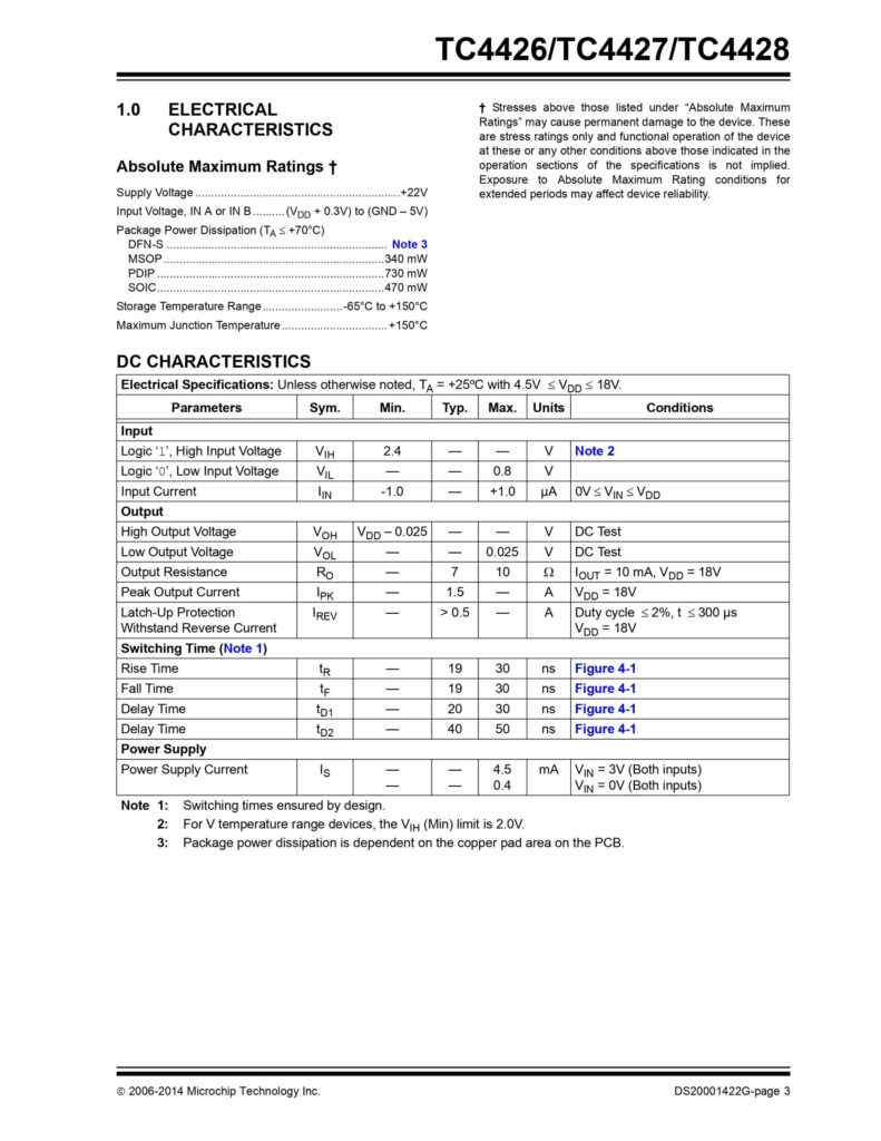 TC4427 1.5A Dual High-Speed Power MOSFET Drivers IC SOD-8
