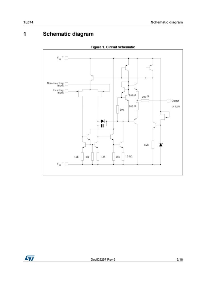 TL074C LOW NOISE JFET QUARD OPERATIONAL AMPLIFIER SOD-14