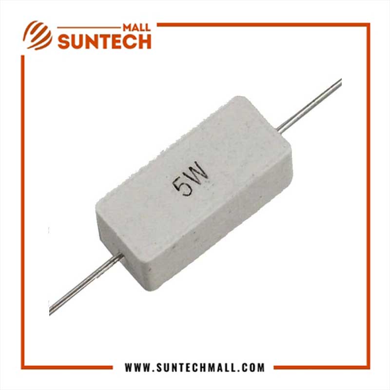 10K Ohm 5W 5% Fix Wirewound Cement Resistor
