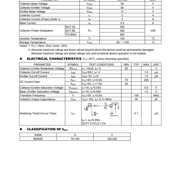 2SC2655 NPN TRANSISTOR SOT-89