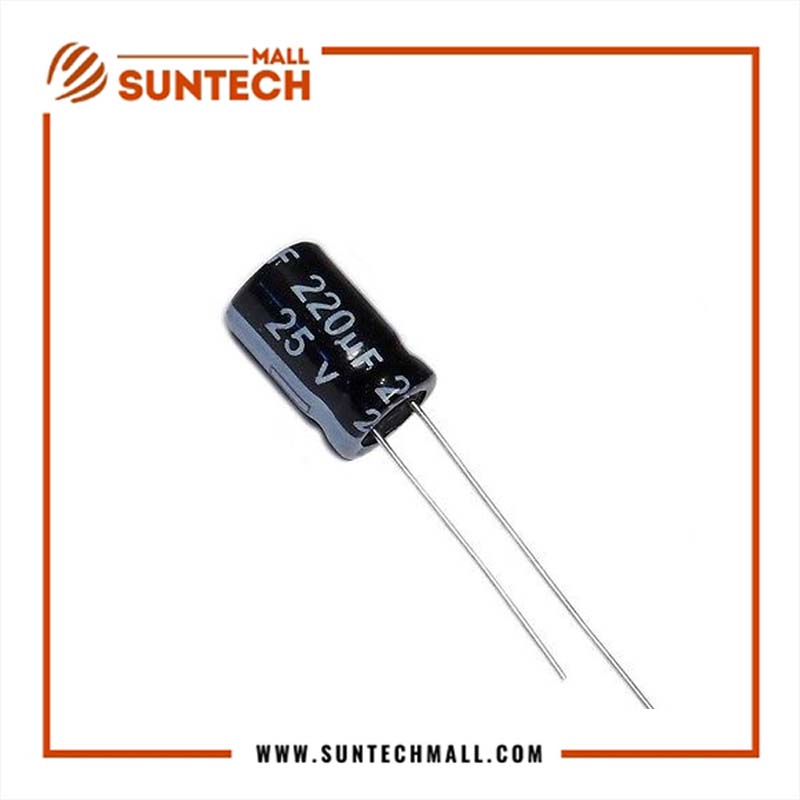 25V 220uF aluminum electrolytic capacitor