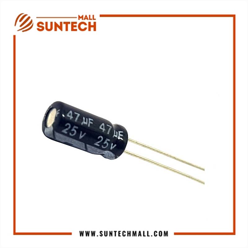 25V 47uF aluminum electrolytic capacitor