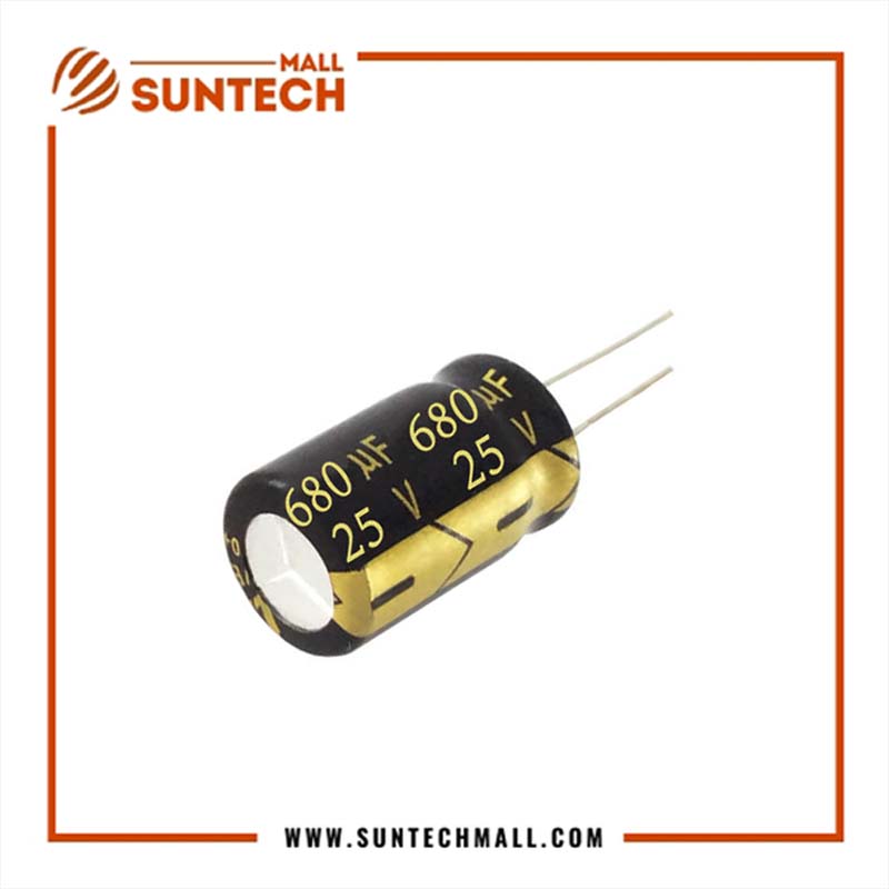 25V 680uF aluminum electrolytic capacitor