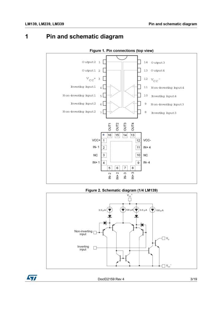 LM339 QUAD DIFFERENTIAL COMPARATOR SOD-14