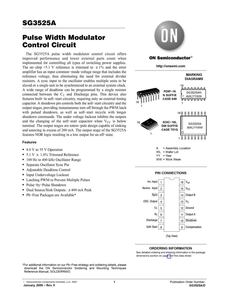 SG 3525 PWM CONTROLLER IC LARGE SOIC-16L: Best and Reliable
