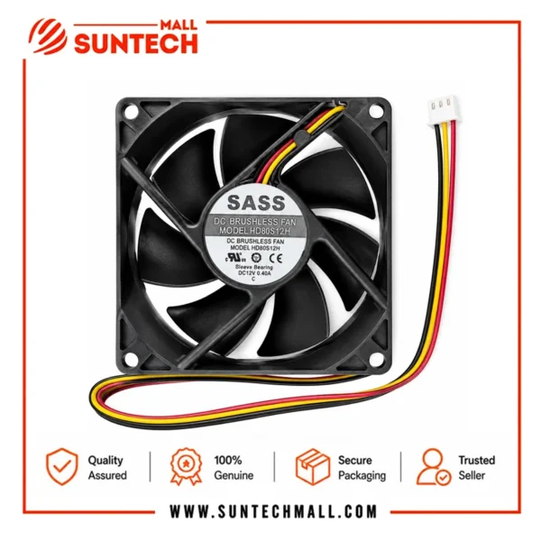 Sass HD80S12H 0.4A 3Line 3Pin 12 Volt Dc Fan