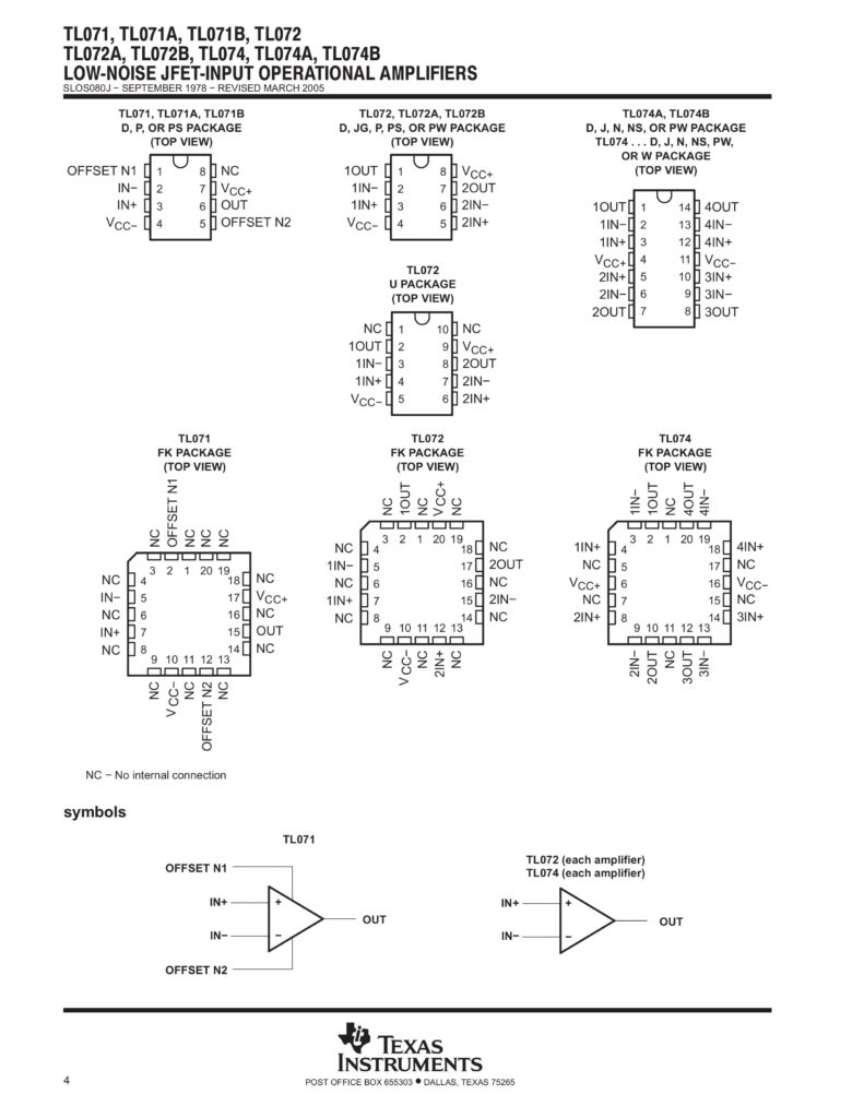 TL072 Operational Amplifier SOD-8