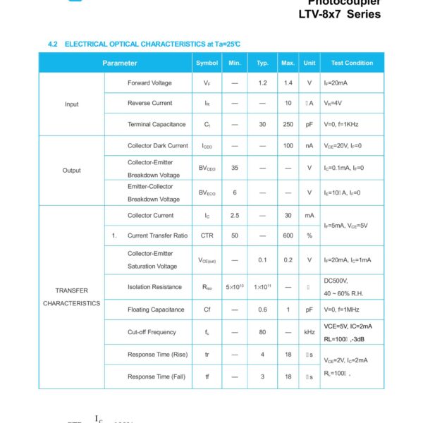 PC817 GENERAL PURPOSE PHOTOCOUPLER SOD-4