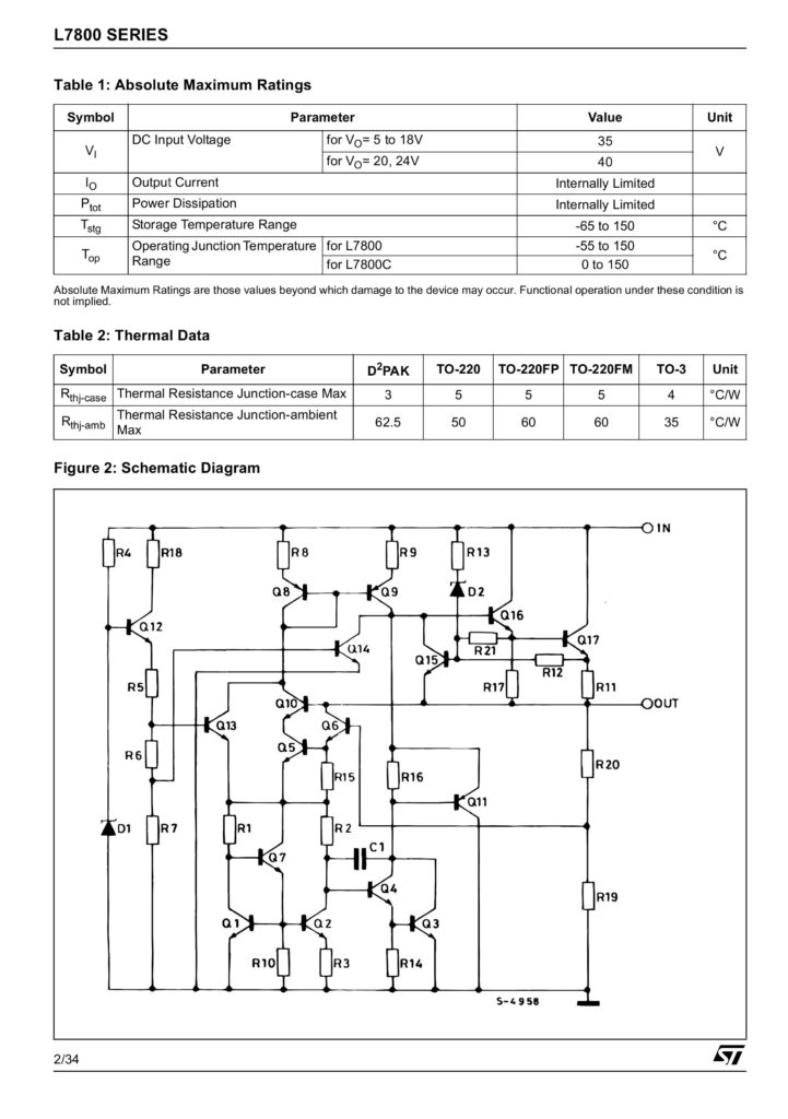 L7805 CV 40V 1.5A POSITIVE VOLTAGE REGULATOR TO-220