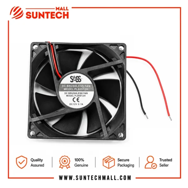 Sass PL80S12H 0.7A 2Line 2Pin 12 Volt Dc Fan