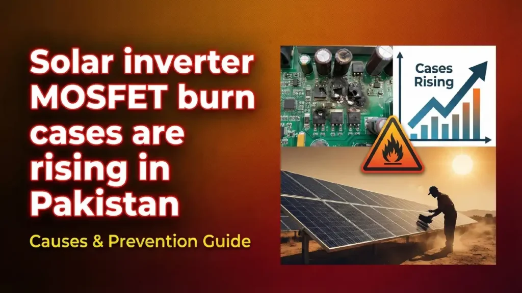 Solar inverter MOSFET burn damage inside inverter board in Pakistan