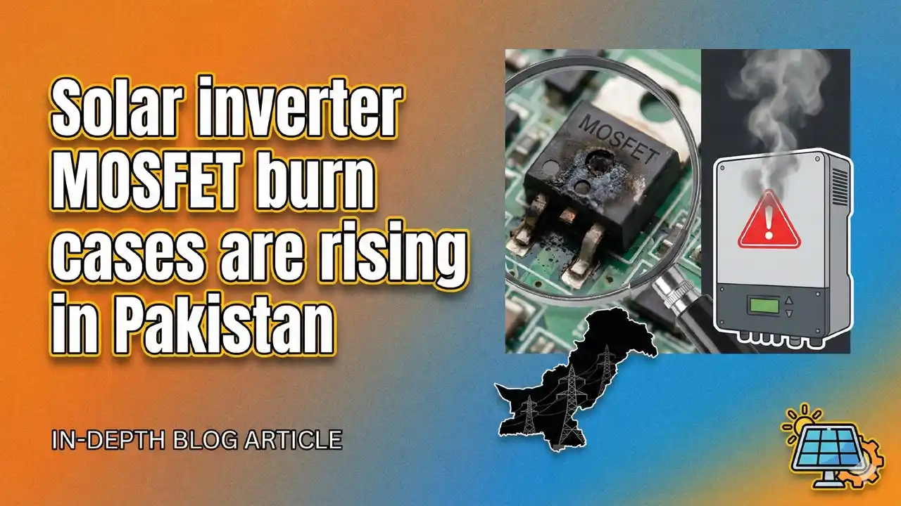 Solar inverter MOSFET burn damage inside inverter board in Pakistan