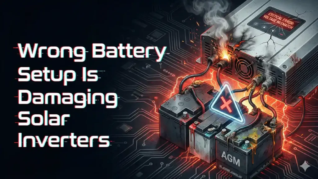 Wrong battery setup causing solar inverter damage in Pakistan