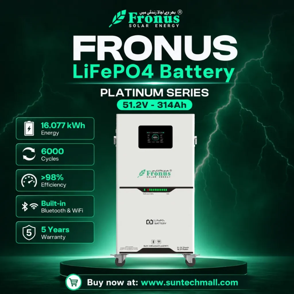 Fronus LifePo4 Platinum series 16KWH 314A battery bank
