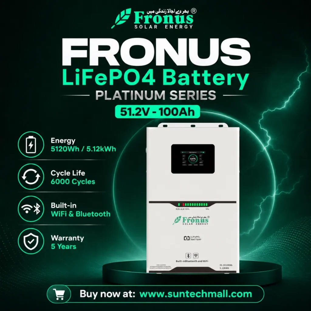 Fronus LifePo4 Platinum series 5KWH 100A battery bank