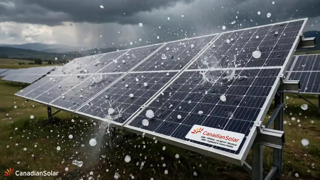 Canadian Solar 630W anti-hail TOPCon bifacial solar panel with reinforced 35mm frame