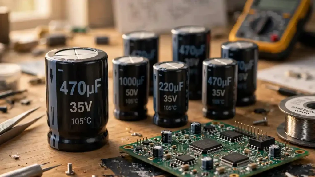 Best 35V 470uF aluminum electrolytic capacitor in Charsadda