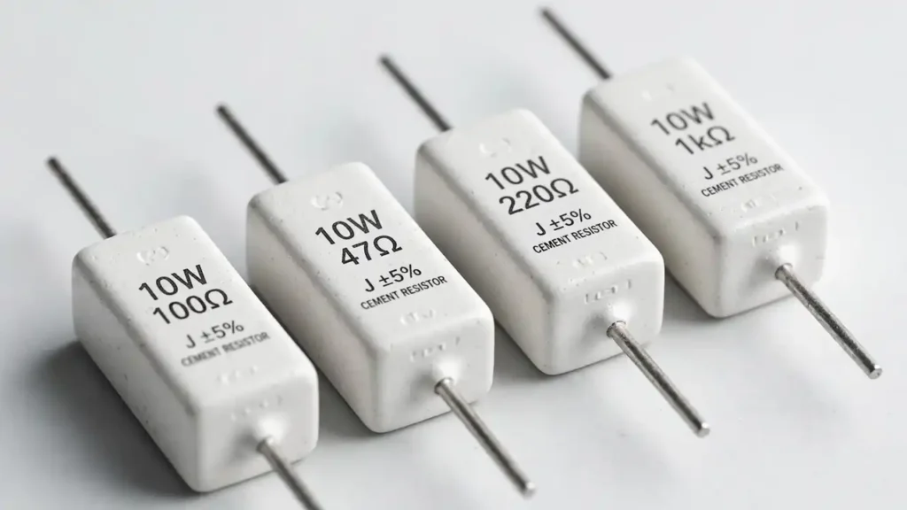0.1 ohm 10W 5% cement wirewound power resistor for current sensing