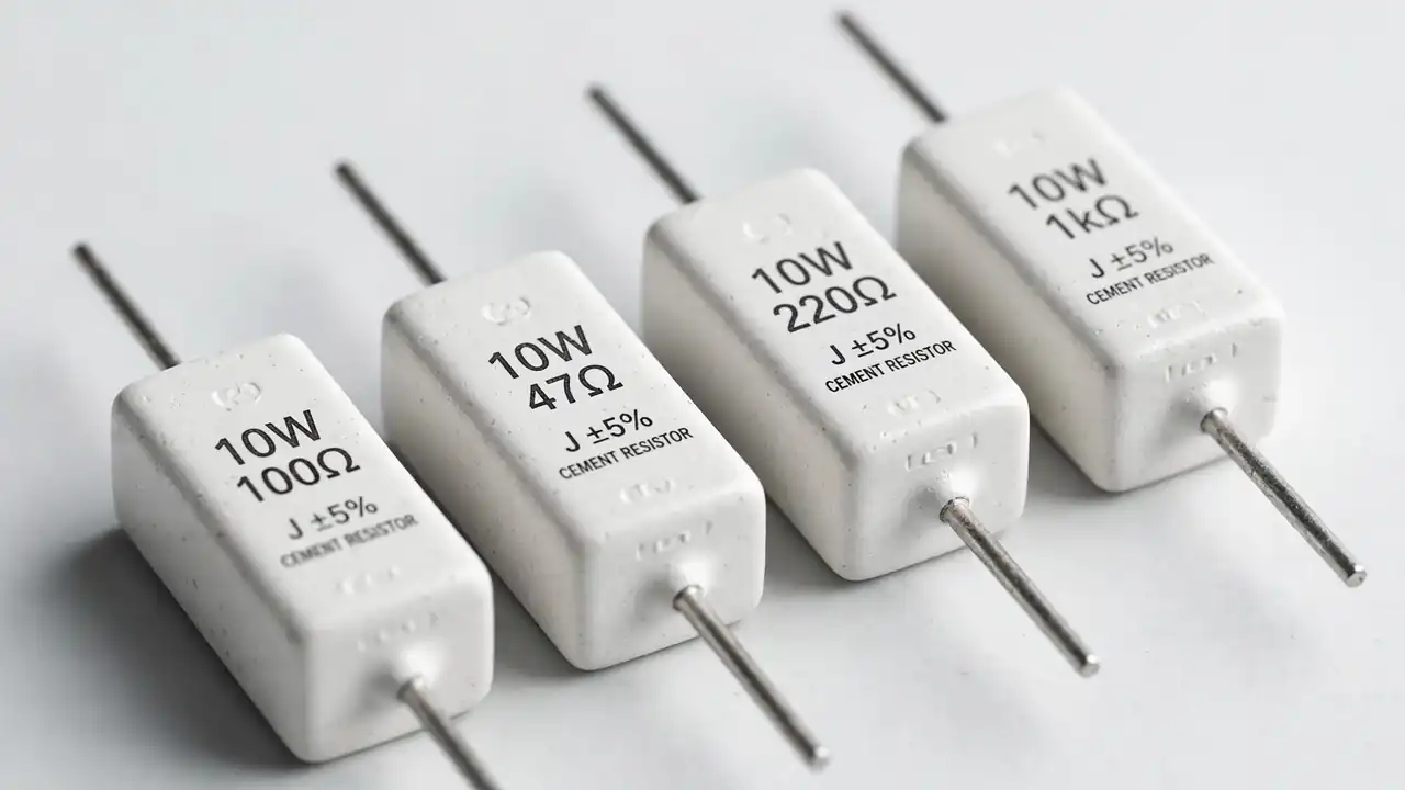 0.1 ohm 10W 5% cement wirewound power resistor for current sensing