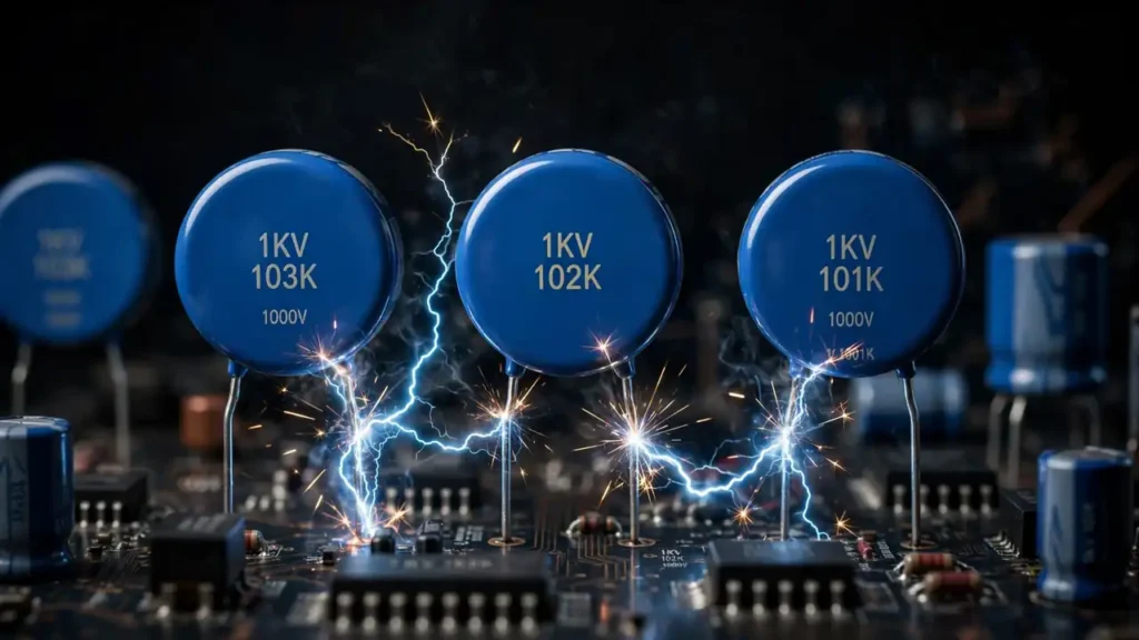 220PF 1KV DIP ceramic capacitor with 221 marking for high voltage inverter and power supply circuits