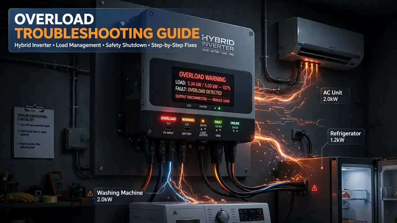 Hybrid inverter overload warning