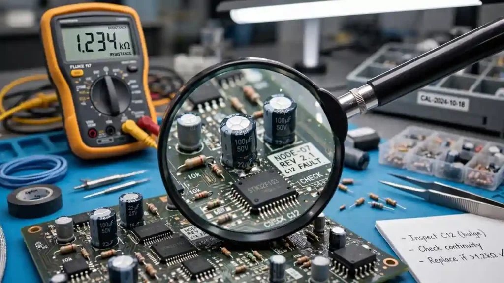 Testing solar inverter components with multimeter