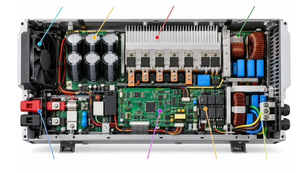 Solar Inverter Error Codes in Pakistan 2026 – Complete Troubleshooting Guide 3 solar-inverter-internal-components-fault-zones.webp