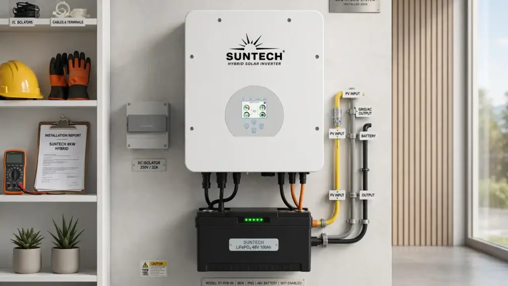 Rooftop solar panels with 8KW inverter powering a home in Charsadda
